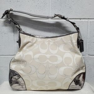 Coach Peyton Silver Metallic Handbag